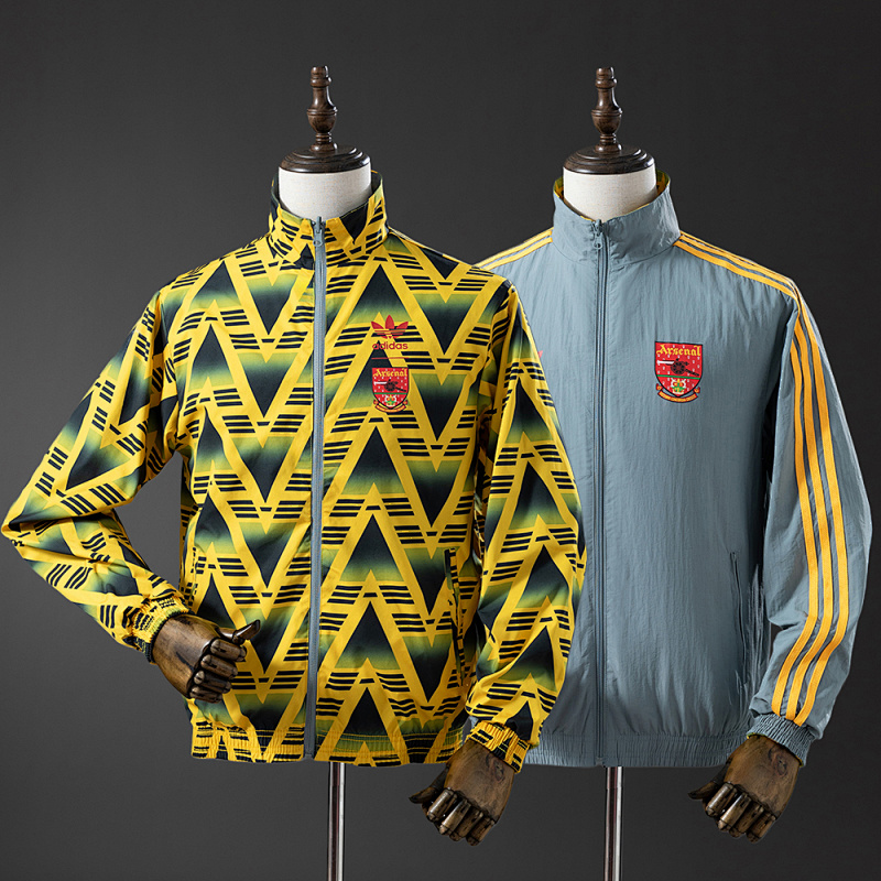 Arsenal Reversible Jacket Windbreaker - Yellow & Grey