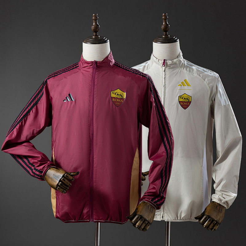 AS Roma Reversible Jacket Windbreaker - Red & Beige