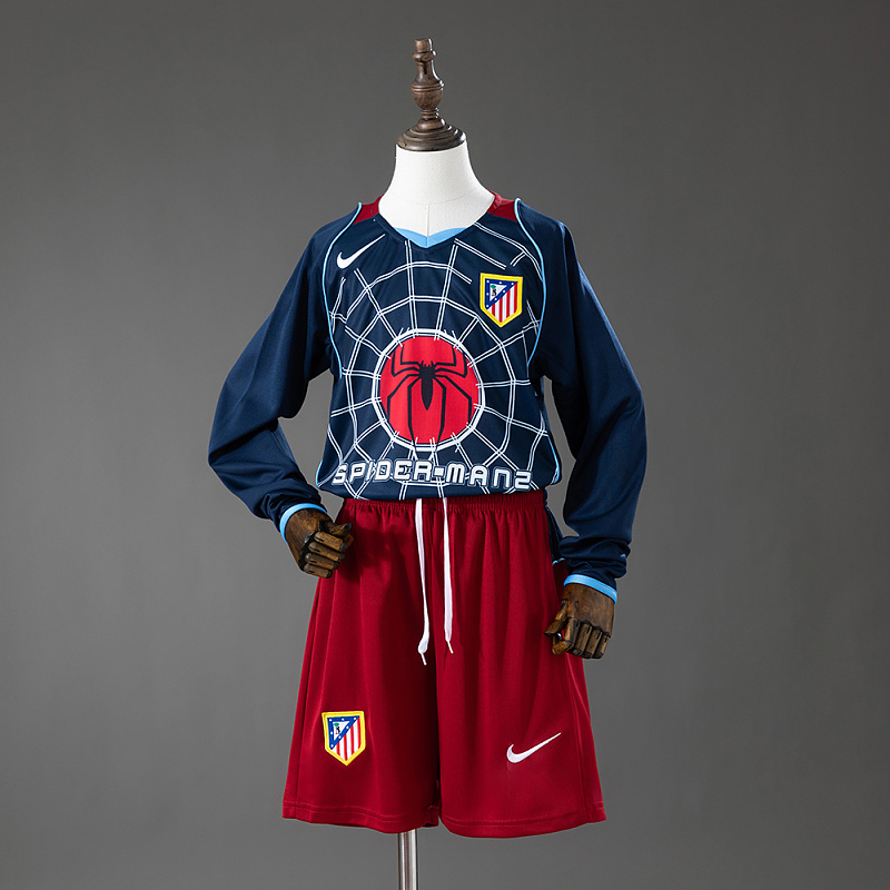 Atletico Madrid 04/05 Away Retro Long-Sleeve Kids Kit Jersey