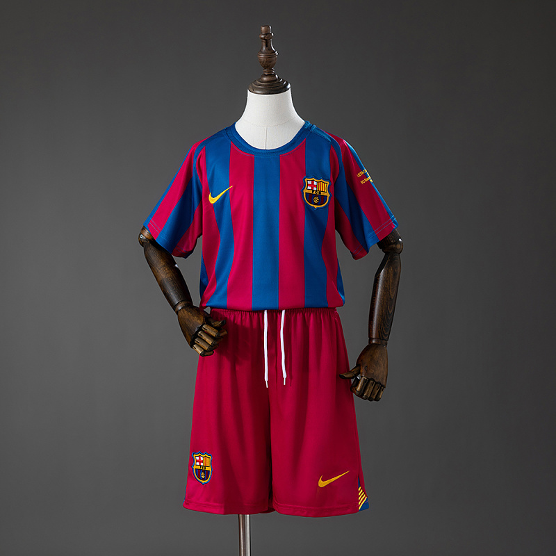 Barcelona 05/06 Home (UEFA Champions League) Retro Kids Kit Jersey