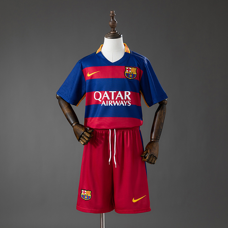 Barcelona 15/16 Home Retro Kids Kit Jersey