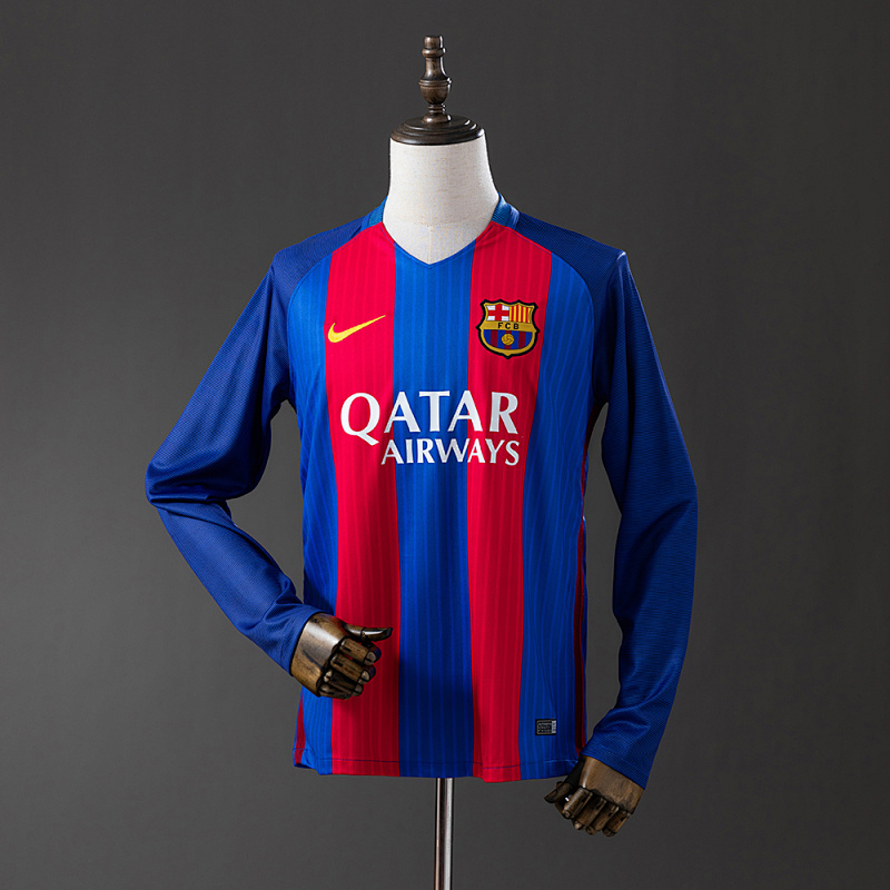 Barcelona 16/17 Home Long Sleeve Retro Jersey