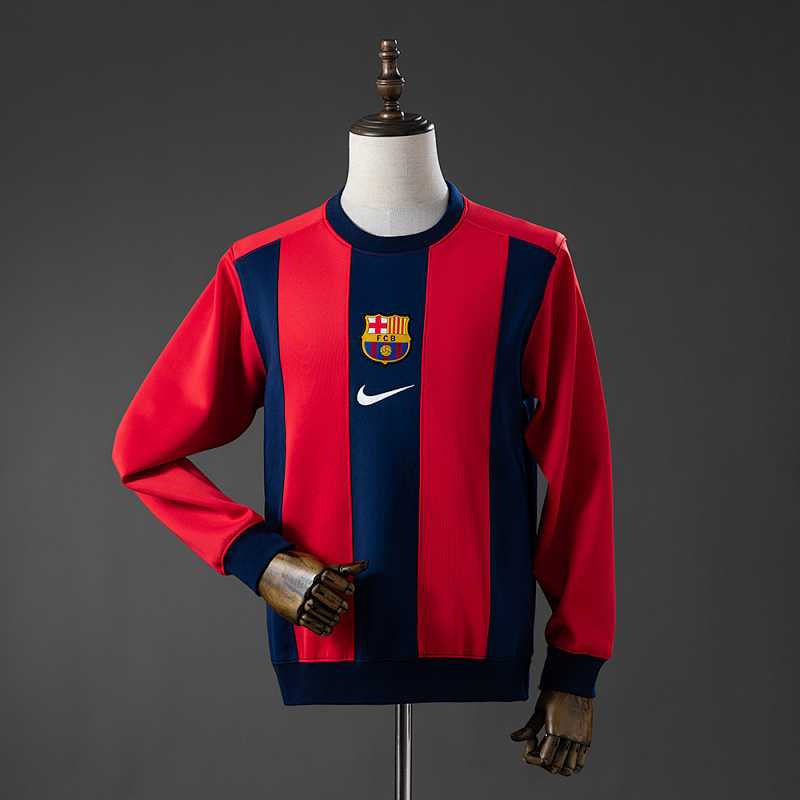 Barcelona Long-sleeved Sweatshirt - Red & Blue