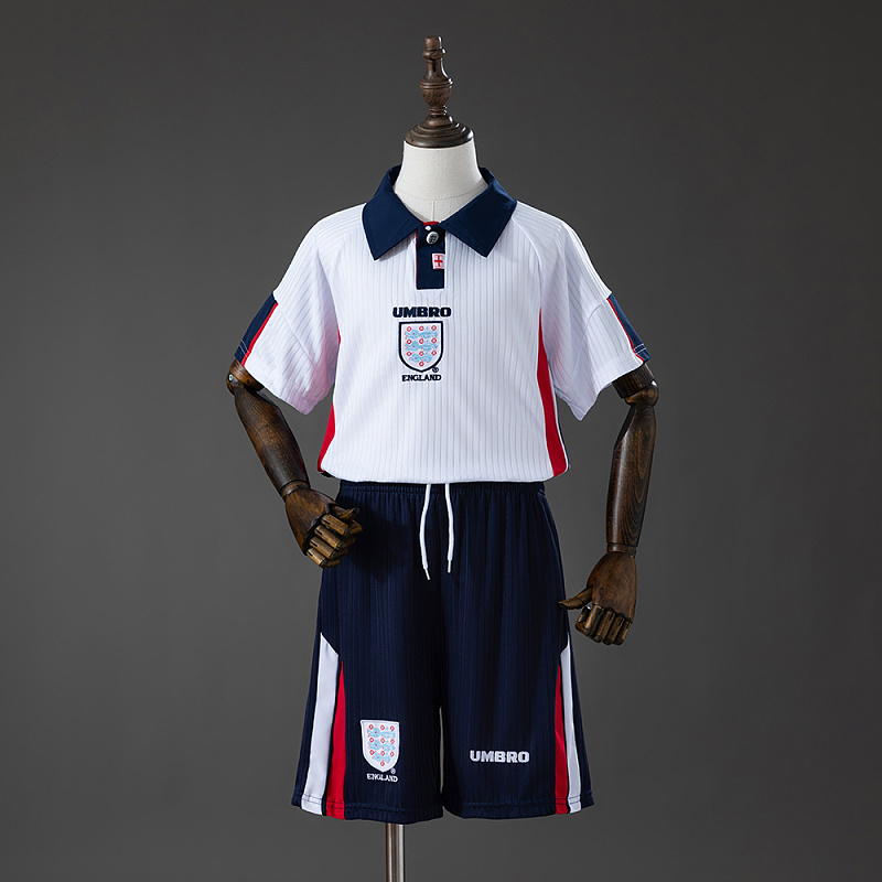 England 1998 Home Retro Kids Kit Jersey