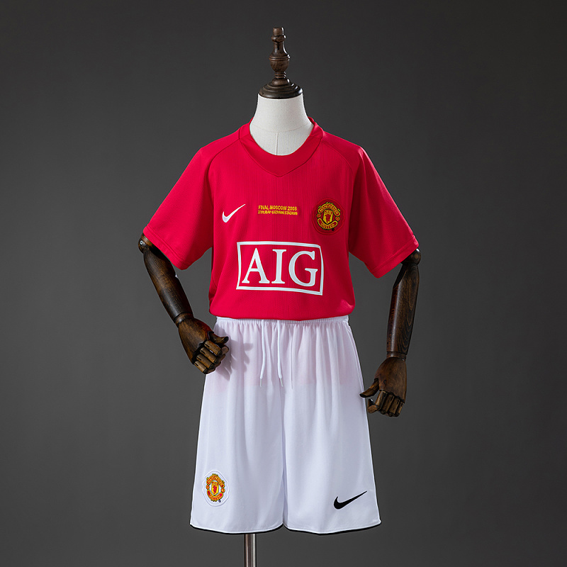 Manchester United 07/08 Home Retro Kids Kit Jersey