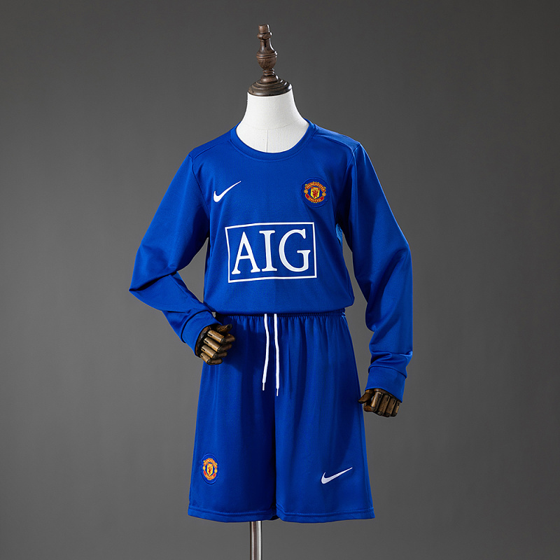Manchester United 08/09 Third Away Retro Long-Sleeve Kids Kit Jersey