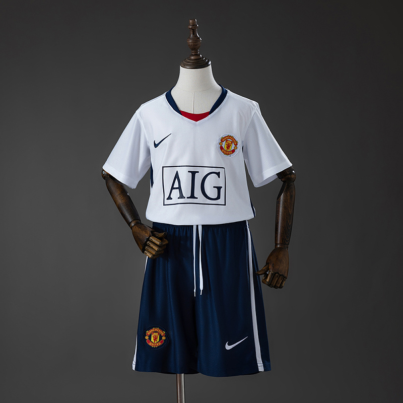 Manchester United 0809 Away (League Edition) Retro Kids Kit Jersey
