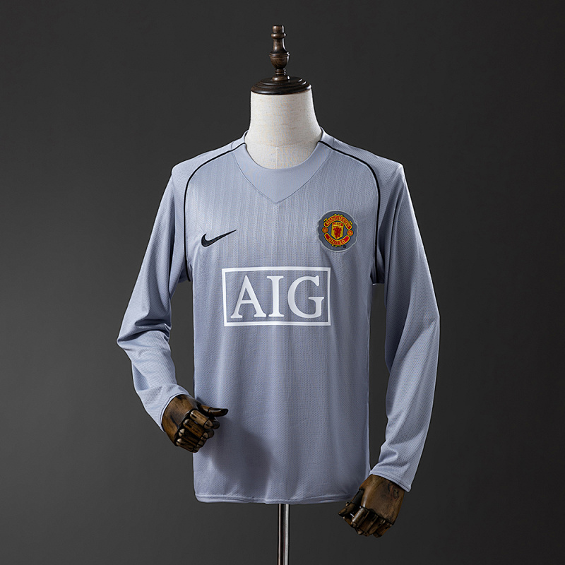 Manchester United 2007 Goalkeeper Grey Long Sleeve Retro Jersey