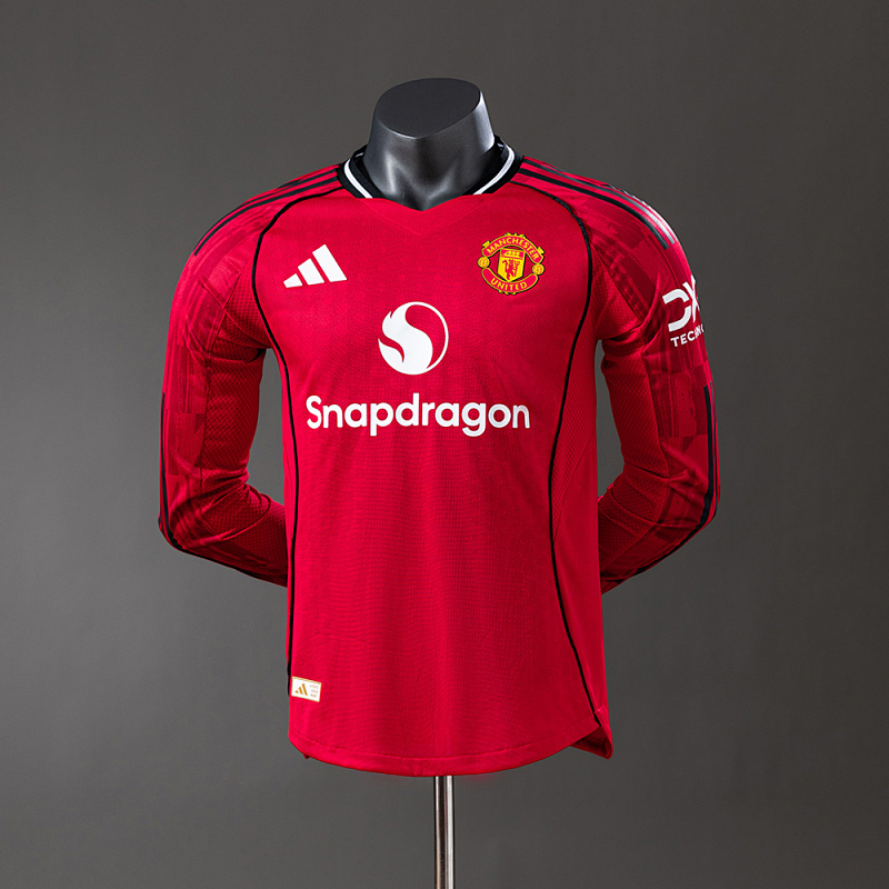 Manchester United 25/26 Home Long Sleeve Player Version Jersey