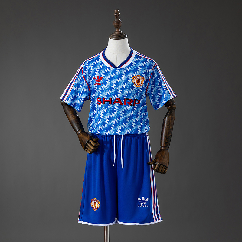 Manchester United 90/92 Away Retro Kids Kit Jersey