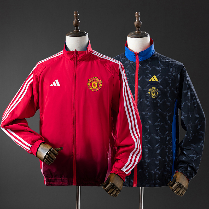 Manchester United Reversible Anthem Jacket Windbreaker - Black/Red