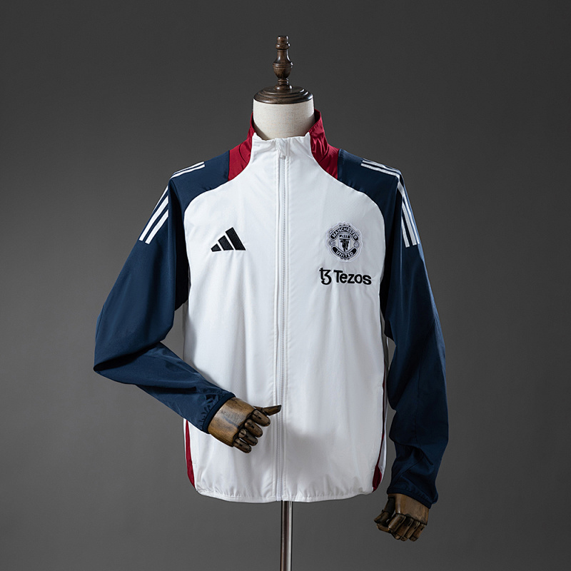 Manchester United Windbreaker - White & Navy Blue