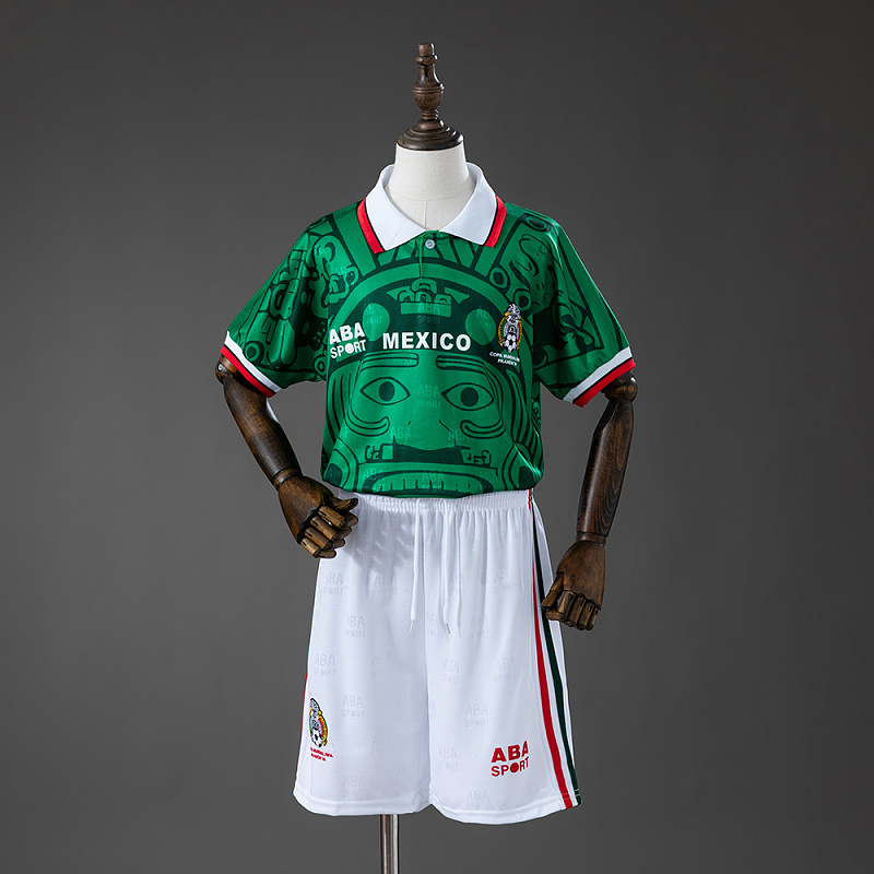 Mexico 1998 Home Retro Kids Kit Jersey