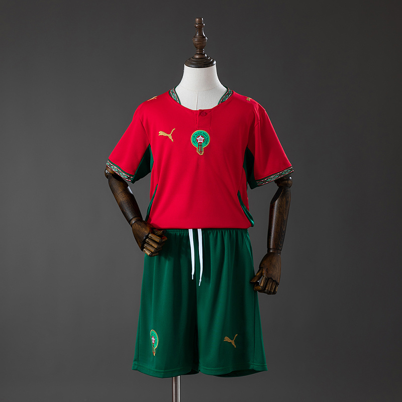 Morocco 2026 Home Kids Kit Jersey :