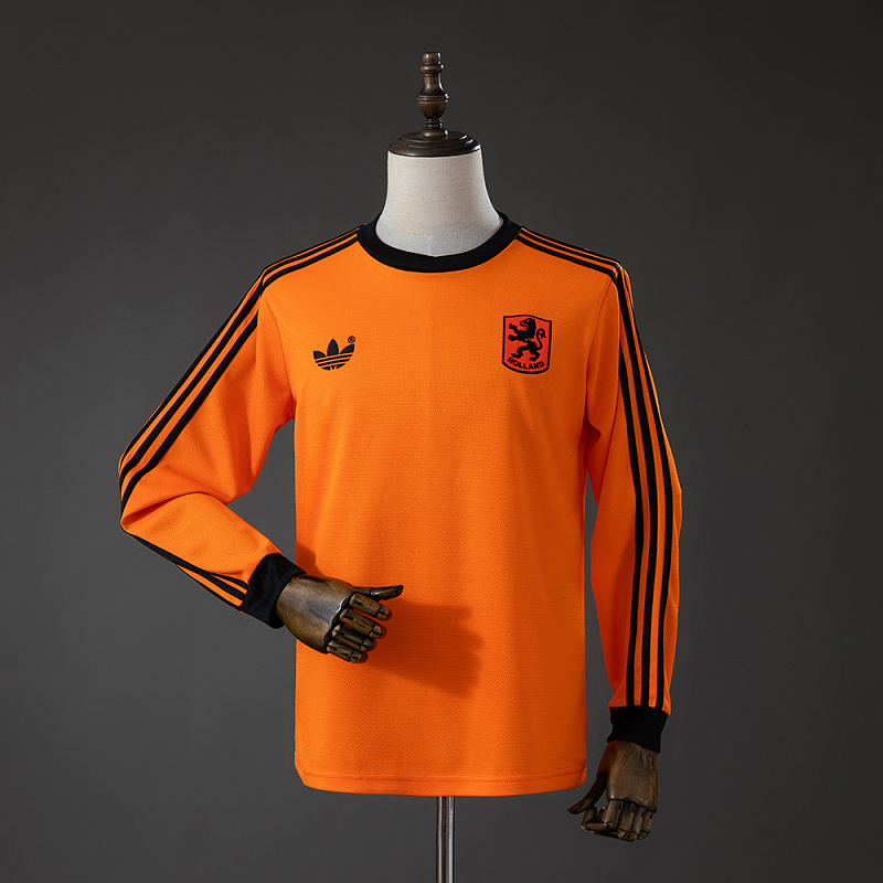 Netherlands 1980 Home Retro Long Sleeved Jersey