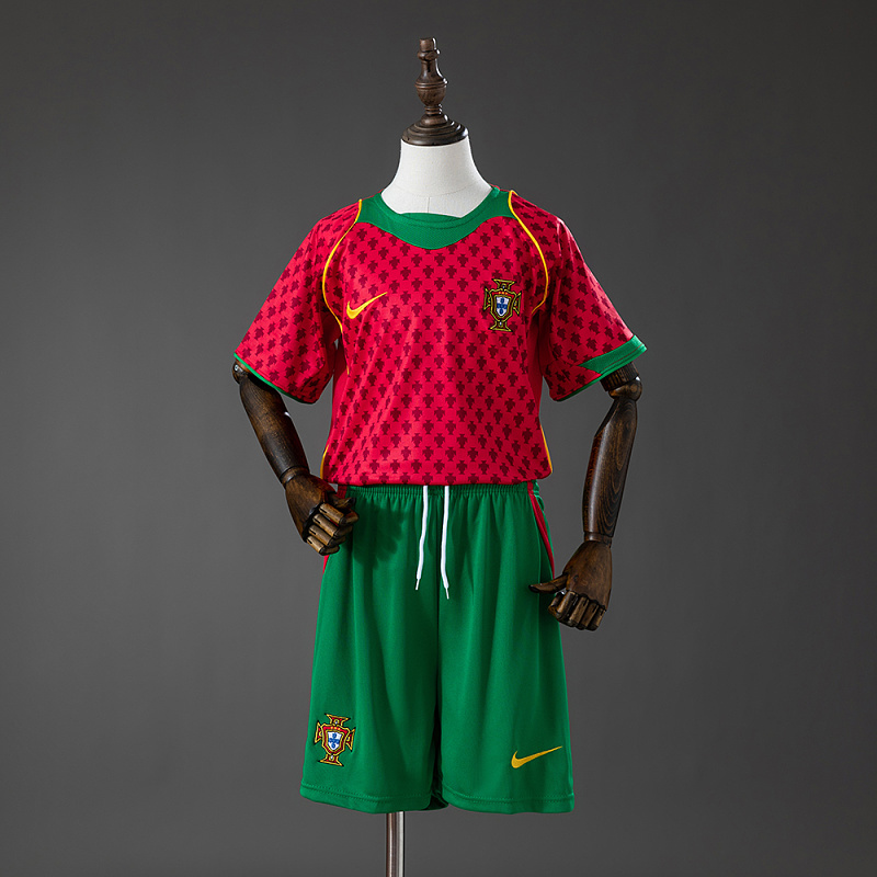Portugal 2004 Home Retro Kids Kit Jersey