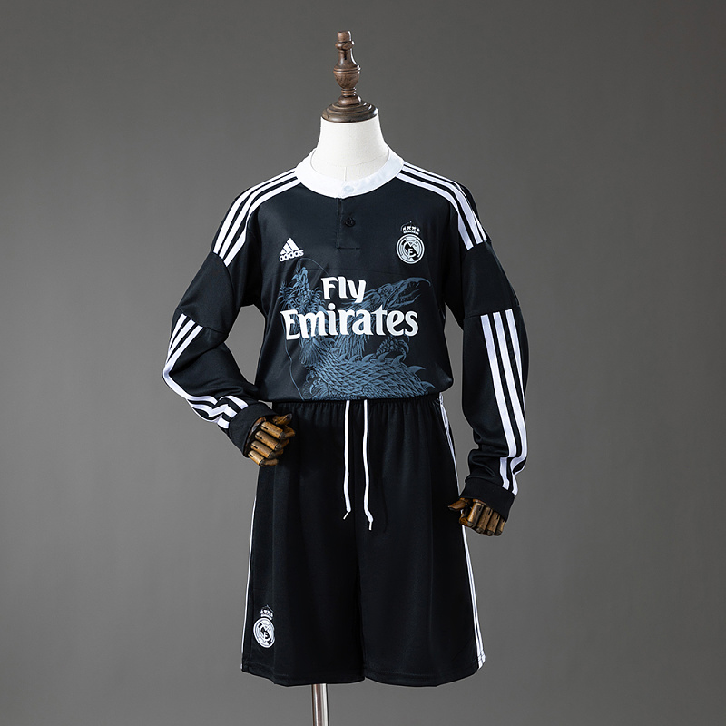 Real Madrid 14/15 Third Away Retro Long Sleeve Kids Kit Jersey