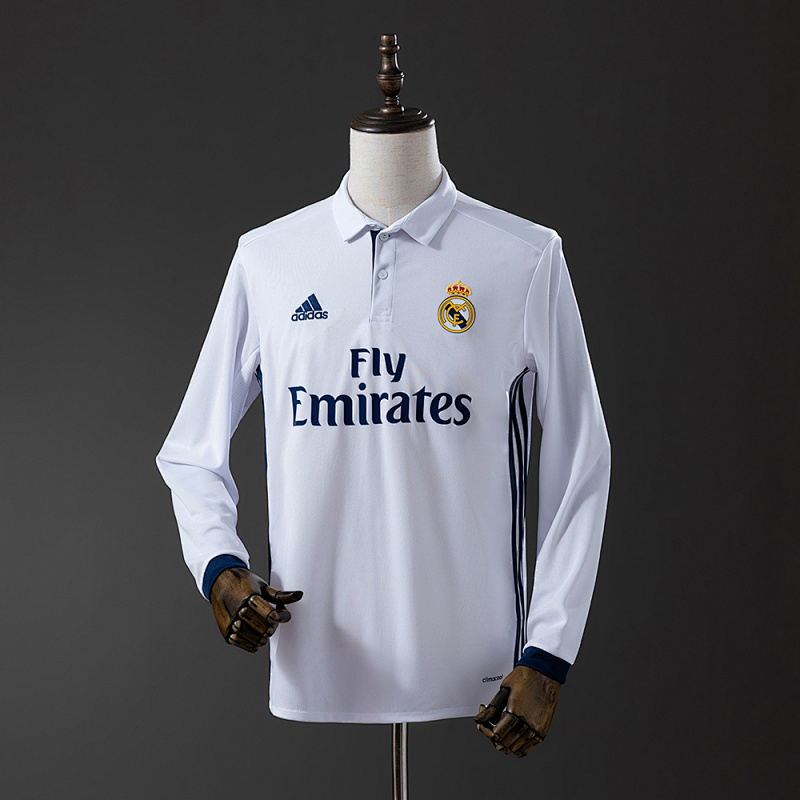Real Madrid 16/17 Home Long Sleeve Retro Jersey