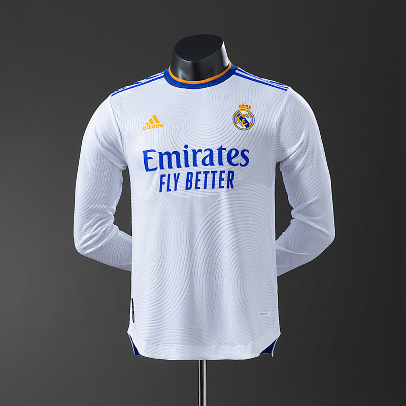 Real Madrid 21/22 Home Long Sleeve Player Version Retro Jersey