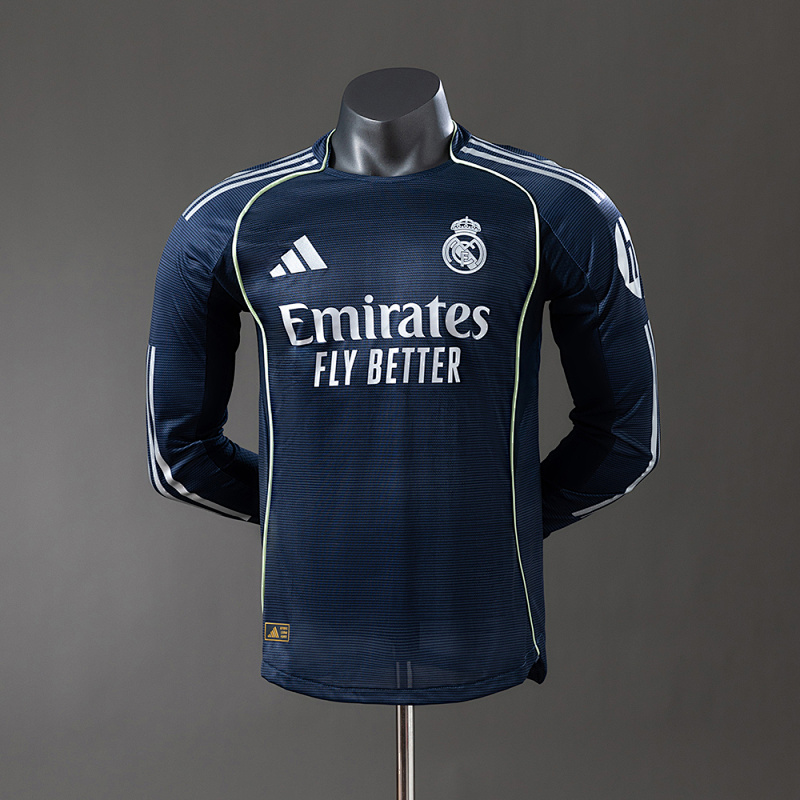Real Madrid 25/26 Away Long Sleeve Player Version Jersey