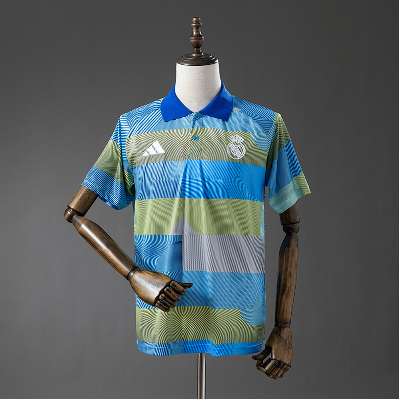 Real Madrid 25/26 POLO - Green Striped Tray