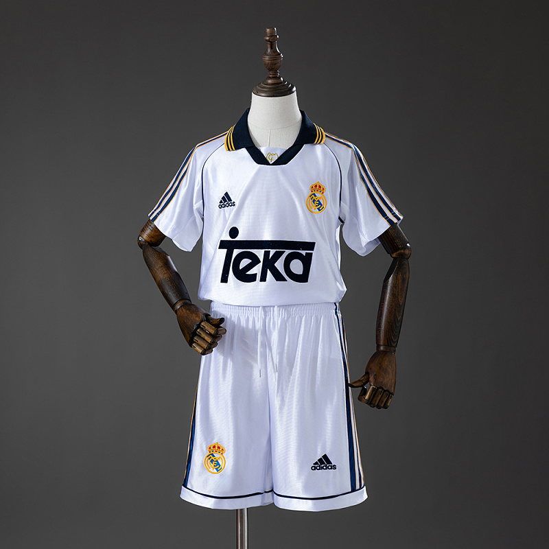 Real Madrid 98/00 Home Retro Kids Kit Jersey