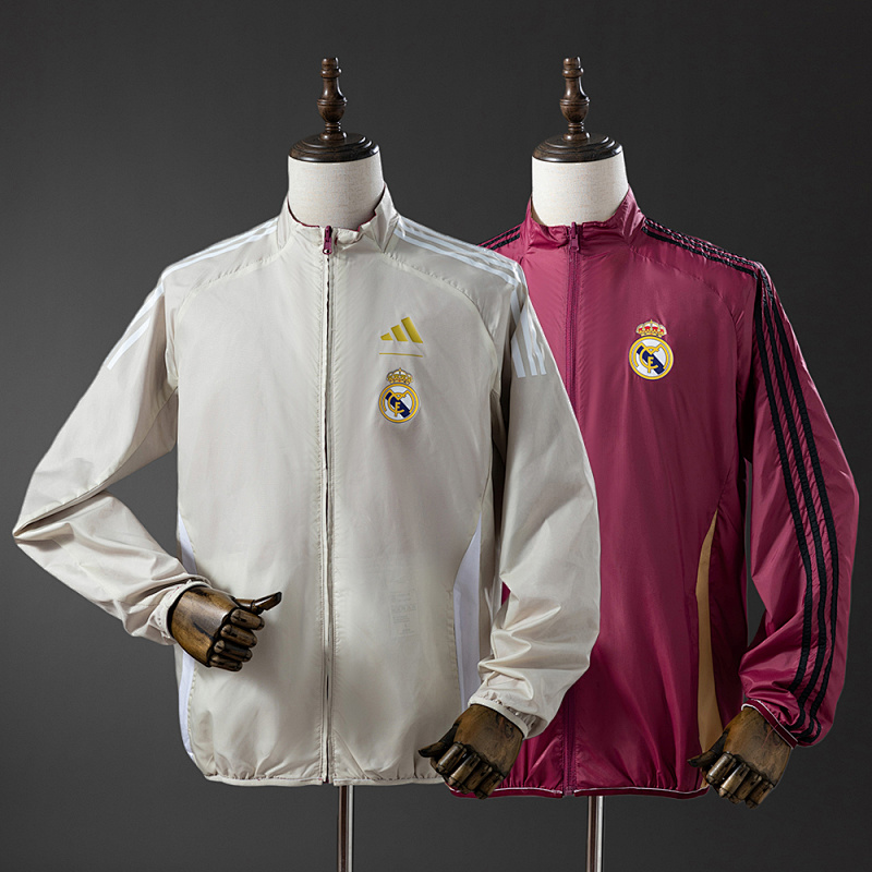 Real Madrid Reversible Jacket Windbreaker - Beige & Red