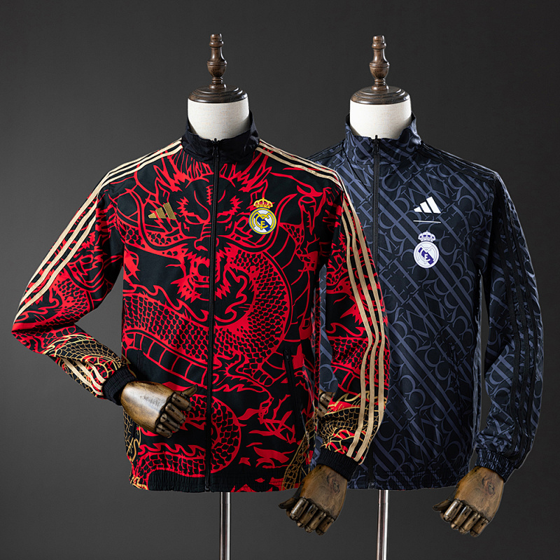 Real Madrid Reversible Jacket Windbreaker - Red & Heiss