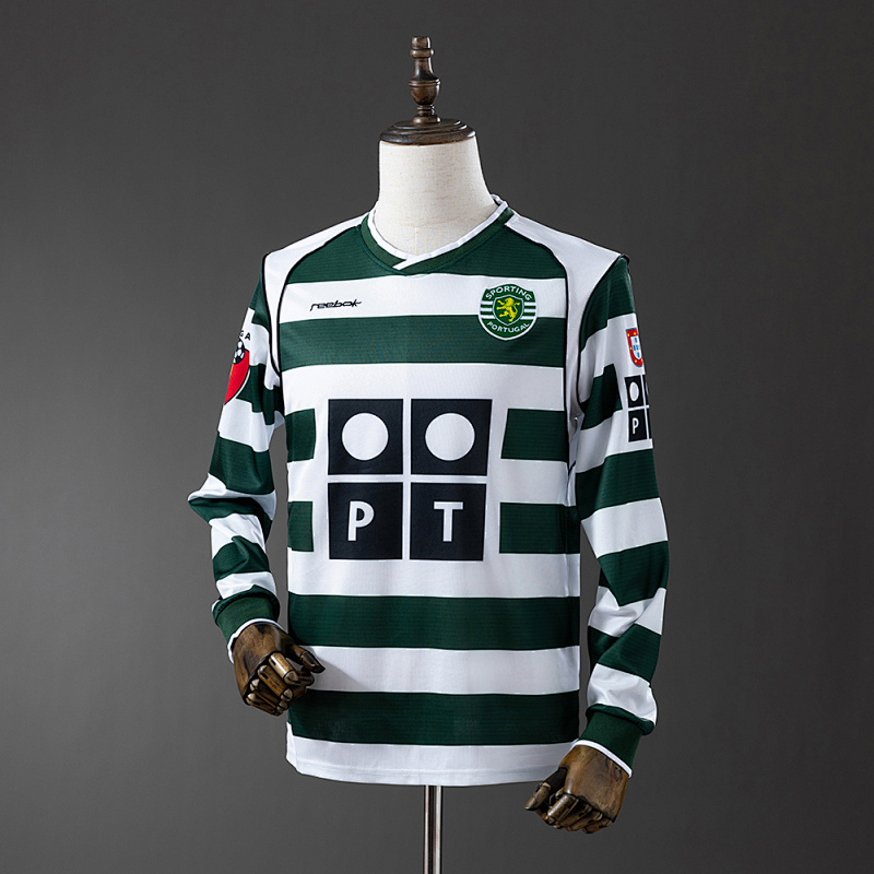 Retro Long Sleeve Sporting CP Lisbon 01/03 Home