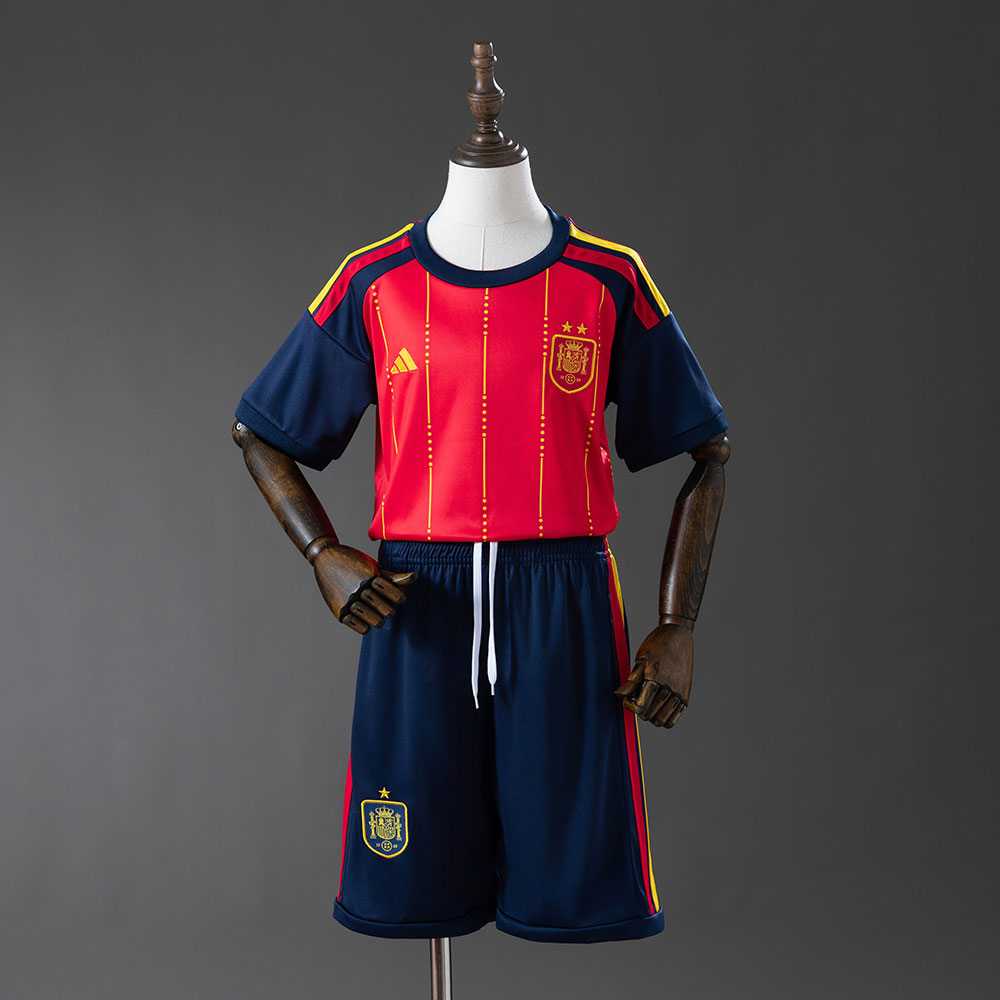 Spain 2026 Home 2-Star Champion Edition Kids Kit Jersey
