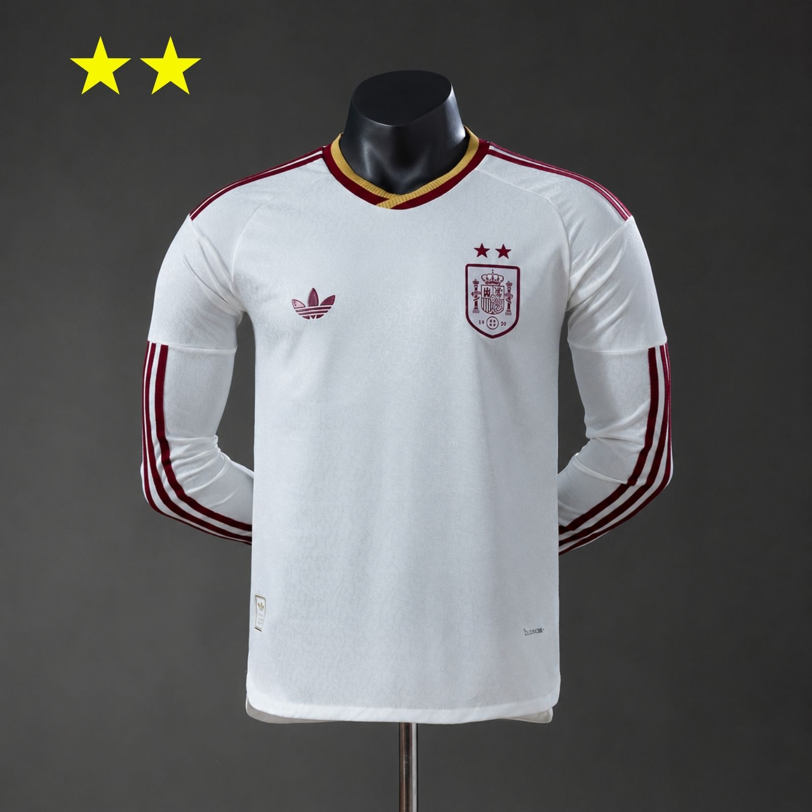 Spain 2026 Away 2-Star Champion Edition Player Version Long sleeves Jersey