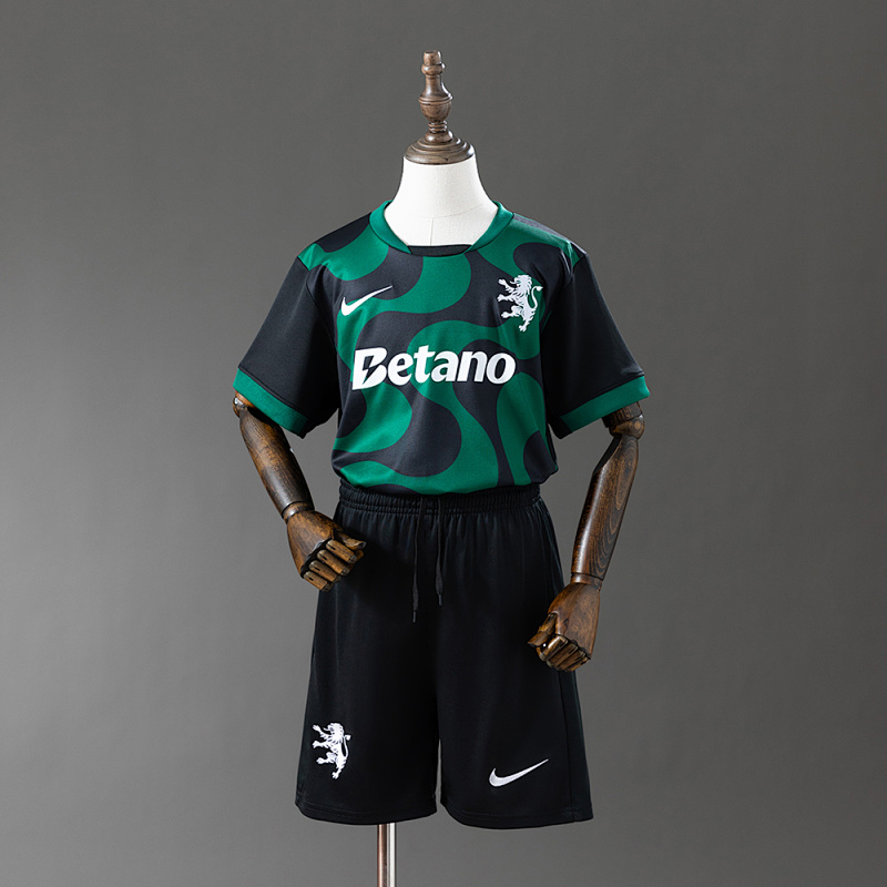 Sporting CP Lisbon 25/26 Kids Kit Alternative Jersey Black :